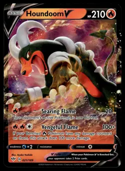 Houndoom V 021/189 Holo V Rare Darkness Ablaze Pokemon NM - Image 1