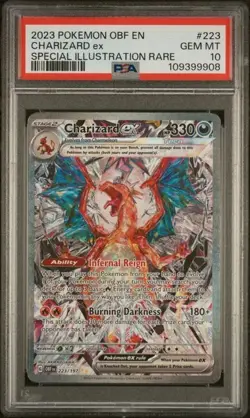 2023 Pokemon OBF EN Charizard EX Special Illustration Rare PSA 10 - Image 1