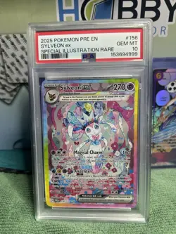 2025 Pokemon Prismatic Evolution Sylveon EX Special Illustration Rare 156/131 - Image 1