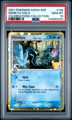 2021 POKEMON SWSH BLACK STAR PROMO CELEBRATIONS COLLECTION MIMIKYU-HOLO PSA 10 - Image 1