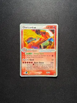 2004 Pokemon EX FireRed LeafGreen Charizard ex 105/112 Holo Swirl HP Damaged - Image 3