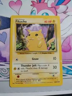 Pikachu 58/102 - Common - Pokemon TCG - Base Set - Unlimited LP+/EX - Image 1