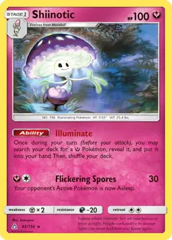Shiinotic 93/156 Sm-Ultra Prism Regular LP-Lightly Played Pokemon Card TCG - Image 1