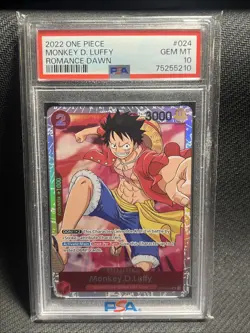 2022 One Piece Romance Dawn OP01-024 Monkey D Luffy ENGLISH PSA 10 - Image 1