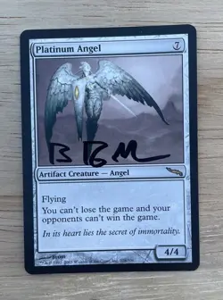 VINTAGE MTG Magic Platinum Angel Signed Artist Proof 10E 10th Edition Brom - Image 1