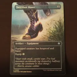Swiftfoot Boots (Borderless) FOIL MTG Foundations Uncommon 355 NM - Image 1