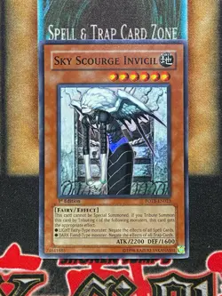 Yugioh Sky Scourge Invicil FOTB-EN023 Super Rare 1st Ed NM - Image 1