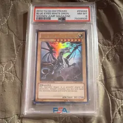 Konami 2014 Yu-Gi-Oh! Shonen Jump Promos Blue-Eyes White Dragon JUMP-EN068 PSA 8 - Image 1