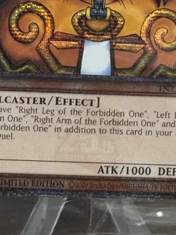 Konami Yu-Gi-Oh! Exodia the Forbidden One TN23-EN002 QCSR Foil Limited - Image 2