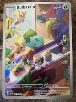 Pokemon TCG Stellar Crown Bulbasaur Illustration Rare 143/142 - Image 1