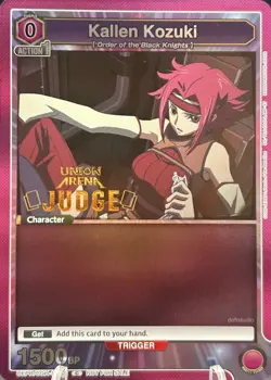 • Kallen Kozuki • EPR/CGH-1-002 Judge Pack Promo Foil Code Geass Union Arena NM - Image 1