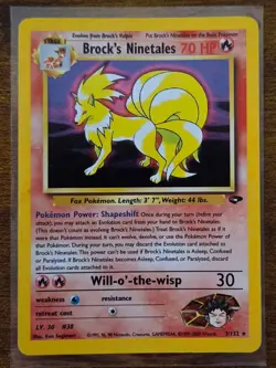 Brock's Ninetales 3/132 Gym Challenge Unlimited Holo, Lightly Played - Image 1
