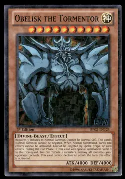 Obelisk the Tormentor (Mosaic Rare) BP02-EN125 Yu-Gi-Oh 1st Edition NM - Image 1