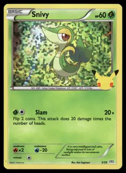 Snivy 005/025 McDonald's 25th Anniversary Promos MCD21 Promo Holo Pokemon MP/HP - Image 1