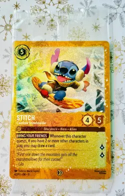 Stitch Carefree Snowboarder 42/P3 Promo Glimmer Foil Sealed- Disney Lorcana NM - Image 1