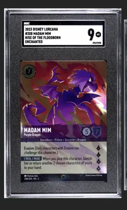 Disney Lorcana Rise of the Floodborn Madam Mim Purple Dragon - Enchanted 208/204 - Image 1