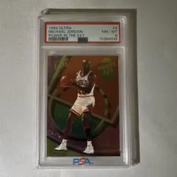 Fleer 1993 Ultra Michael Jordan Power in the Key #2 PSA 8 Chicago Bulls - Image 1