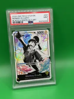 2026 One Piece Monkey D. Luffy ST29-001 Alternate Art Foil EN PSA 9 - Image 1