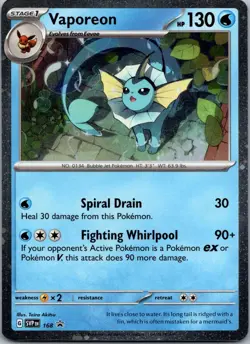 Vaporeon - (Cosmos Holo) Holo Promo SV: Scarlet & Violet Promo Cards 168 NM - Image 1