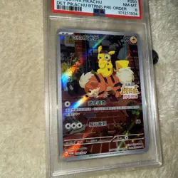 2023 POKEMON TRADITIONAL CHINESE SV-P PROMO #050 DETECTIVE PIKACHU PSA 8 - Image 3