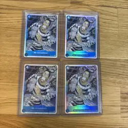 Playset Bandai One Piece TCG Mr.3 (Galdino) OP16-056 SR Blue English x4 - Image 1