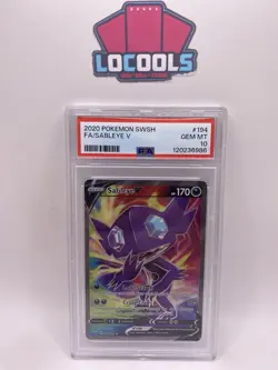 2020 POKEMON SWORD & SHIELD #194 FULL ART/SABLEYE V PSA 10 - Image 1