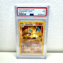 Pokemon Charizard Base Set II Holo 2000 English PSA 7 4/130 - Image 1