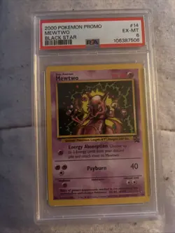2000 Pokemon Promo #14 Mewtwo Black Star PSA 6 EX-MINT - Image 1