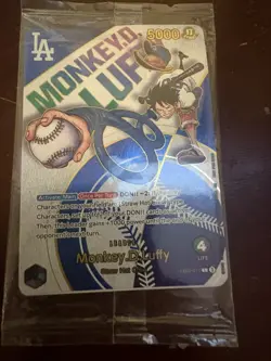 2025 DODGERS X ONE PIECE MONKEY D LUFFY PROMO CARD EB02-010 - SEALED! - Image 1