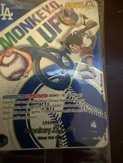 2025 DODGERS X ONE PIECE MONKEY D LUFFY PROMO CARD EB02-010 - SEALED! - Image 3