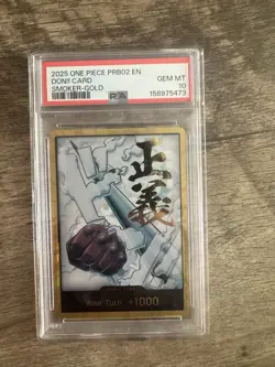 2025 ONE PIECE PRB02-PREMIUM BOOSTER SMOKER-GOLD DON!! CARD PSA 10 - Image 1