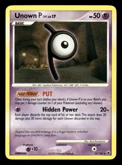 Unown [P] 33/100 Rare Majestic Dawn Pokemon Card - Image 2