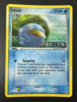 Lotad 35/107 EX Deoxys Stamped Reverse Holo Pokemon TCG Card LP - Image 1