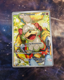 Pokemon TCG Hisuian Growlithe Twilight Masquerade Full Art Holo Card 181/167 NM - Image 1