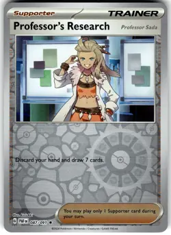 Professor's Research Reverse Holo 087/091 PAF SV: Paldean Fates Pokemon Card LP - Image 1