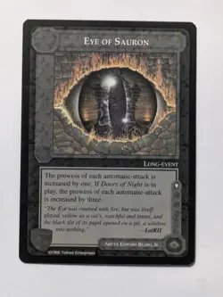 Middle Earth CCG Eye Of Sauron Rare Card 1995 MECCG Black Border - Image 1