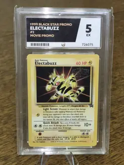 Electabuzz 1999 Black Star Promo #2 Pokemon Card Ace Grade 5 Excellent - Image 1