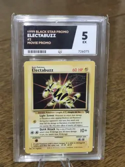 Electabuzz 1999 Black Star Promo #2 Pokemon Card Ace Grade 5 Excellent - Image 2