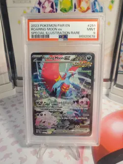 2023 Pokemon Roaring Moon ex 251/182 Sv04: Paradox Rift Holo SIR PSA 9 Mint - Image 1
