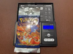 1999 Pokemon Base Set Booster Pack Long Crimp Hanger Charizard Art 21g Heavy - Image 1