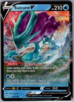 Suicune V 031/203 SWSH07: Evolving Skies - Pokemon Card - NM - Image 1