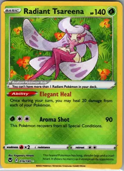 Radiant Tsareena 016/195 Holo SWSH12: Silver Tempest - Pokemon Card - NM - Image 1