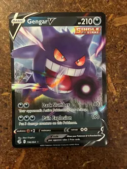 Pokemon Gengar v Fusion Strike Holo Ultra Rare Card 156/264 NM/Mint Condition - Image 1
