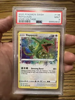 2020 RAYQUAZA Pokemon Card #138 138/185 Amazing Rare Holo Vivid Voltage PSA 9 - Image 1