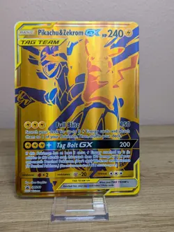 Pokemon Tag Team Reshiram Charizard SM247 & Pikachu Zekrom SM248 GX JUMBO Cards - Image 2
