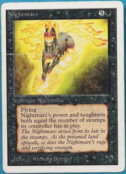 Nightmare Unlimited VHP/DAMAGED Black Rare MAGIC CARD (ID# 518649) ABUGames - Image 1