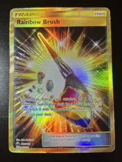 Rainbow Brush Secret Rare Full Art Holo 182/168 SM Celestial Storm Pokemon Card - Image 3