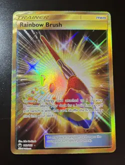 Rainbow Brush Secret Rare Full Art Holo 182/168 SM Celestial Storm Pokemon Card - Image 4