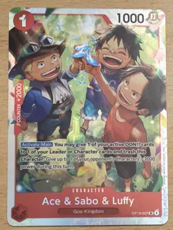 One Piece CCG Ace & Sabo & Luffy OP13-007 SR Foil English - Image 1