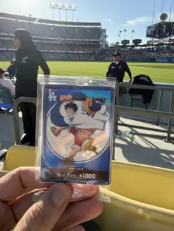 1x ONE PIECE 2026 LA DODGERS MONKEY D LUFFY DON CARD PROMO - Image 1